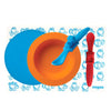 Combo Set Orange/Blue Bowl+Lid, Placemat, 2 spoons