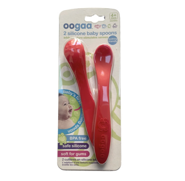 2pack Baby Spoons Red