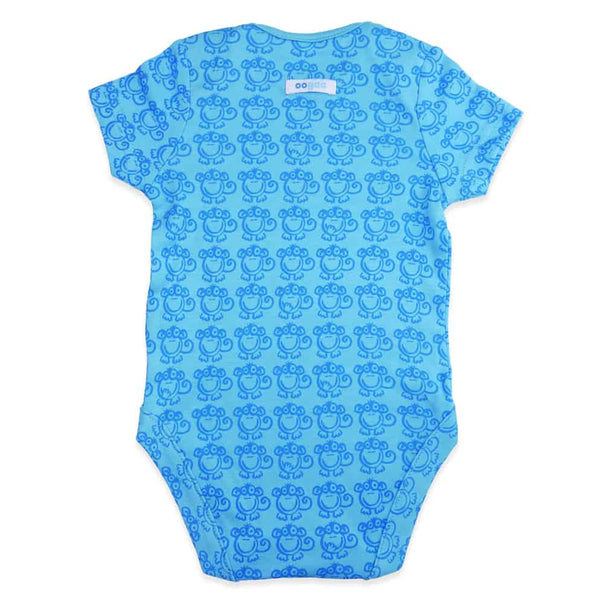 oogaa Baby Onesie – Blue Monkey